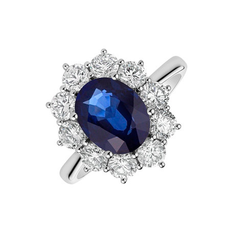 Diamond ring with Sapphire Princess Joy