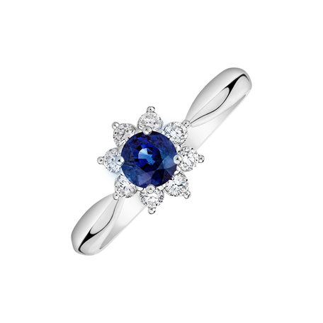 Diamond ring with Sapphire Starlet Blossom