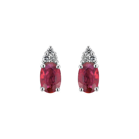 Diamond earrings with Ruby Mystery Secrets