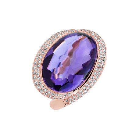 Diamond ring with Amethyst Space Countess