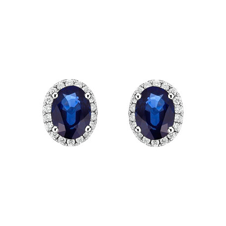 Diamond earrings with Sapphire Imperial Allegory