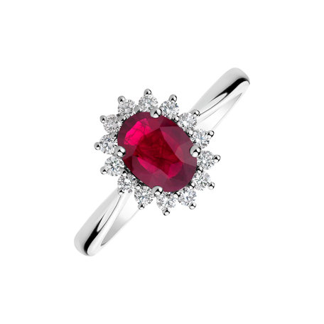 Diamond ring with Ruby Princess Sparkle