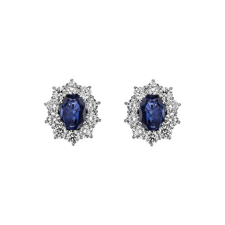 Diamond earrings with Sapphire Princess Joy