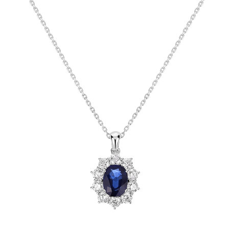 Diamond pendant with Sapphire Goddess Elegance