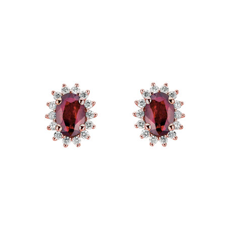 Diamond earrings with Ruby Princess