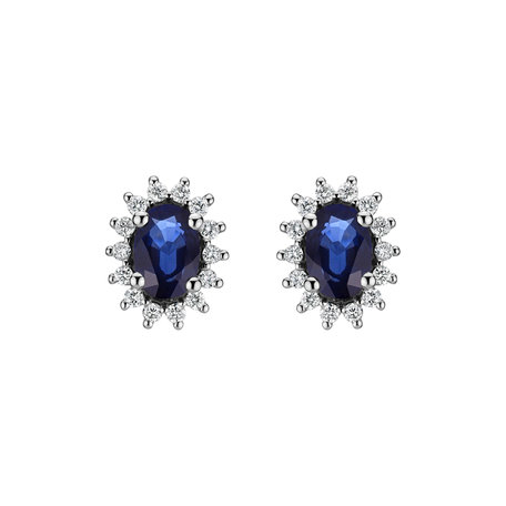 Diamond earrings with Sapphire Princess