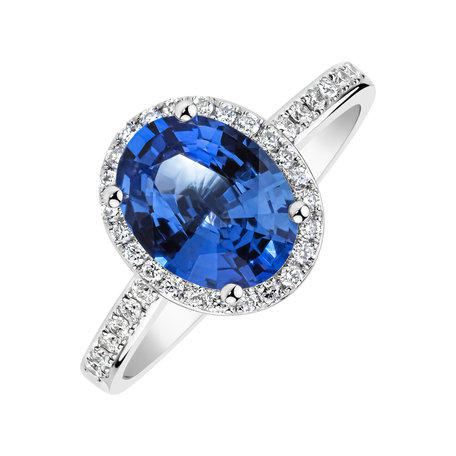 Diamond ring with Sapphire Princess