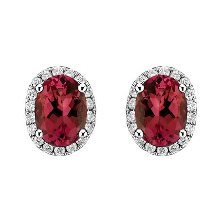 Diamond earrings with Ruby Princess