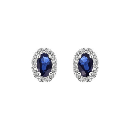 Diamond earrings with Sapphire Princess