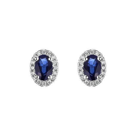 Diamond earrings with Sapphire Princess