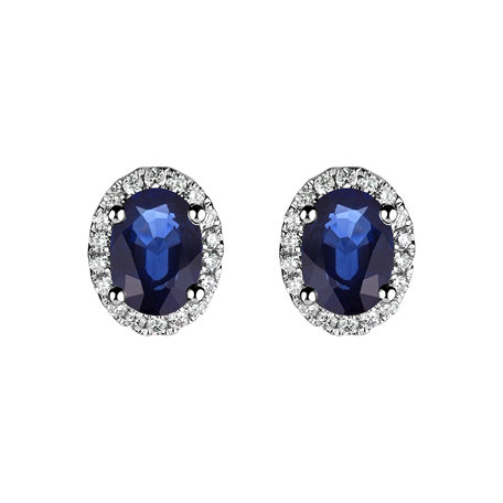 Diamond earrings with Sapphire Princess