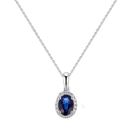 Diamond pendant with Sapphire Princess