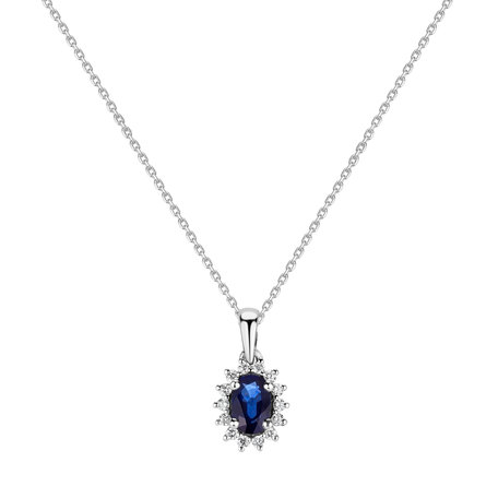 Diamond pendant with Sapphire Princess Sparkle