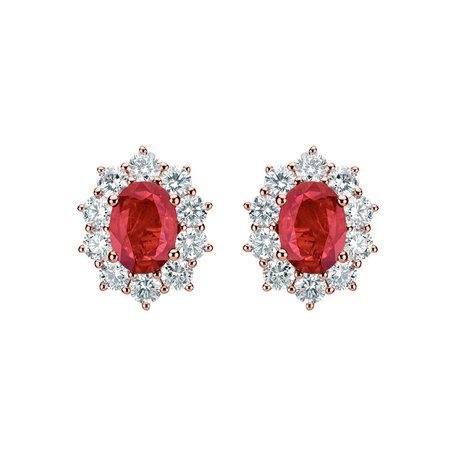 Diamond earrings with Ruby Princess Joy