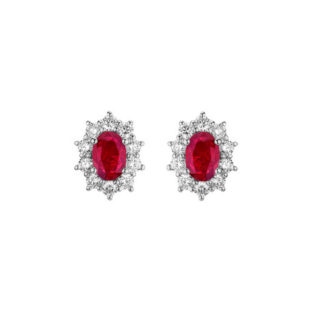 Diamond earrings with Ruby Princess Joy