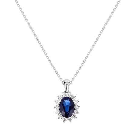 Diamond pendant with Sapphire Princess Sparkle