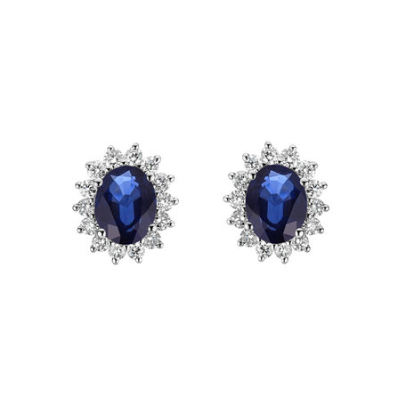 Diamond earrings with Sapphire Princess Sparkle