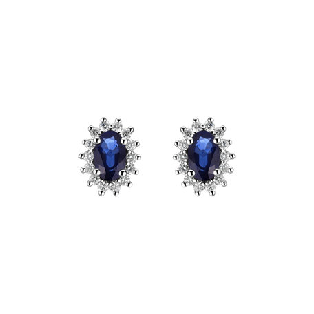 Diamond earrings with Sapphire Princess