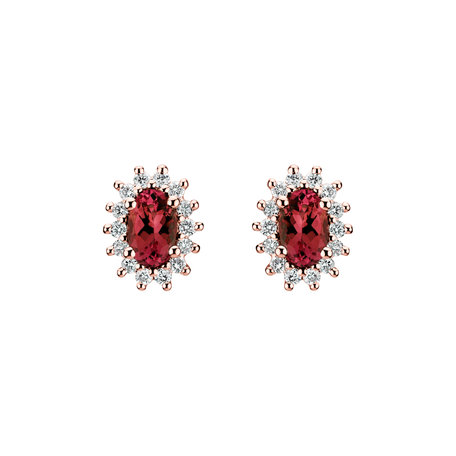 Diamond earrings with Ruby Princess