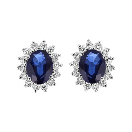 Diamond earrings with Sapphire Princess