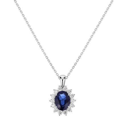 Diamond pendant with Sapphire Princess