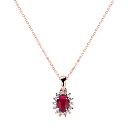 Diamond pendant with Ruby Princess