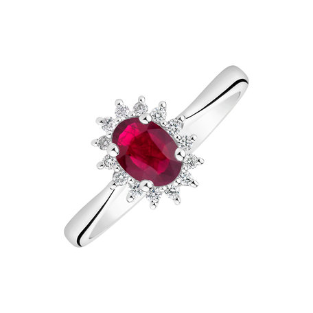 Diamond ring with Ruby Princess Sparkle