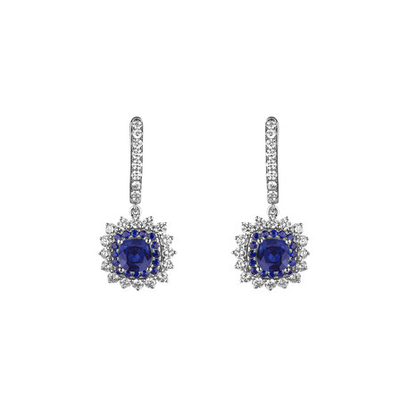 Diamond earrings with Sapphire Radiant Shine