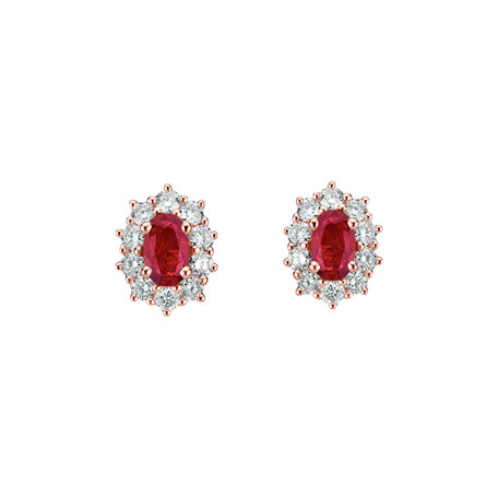 Diamond earrings with Ruby Princess Joy