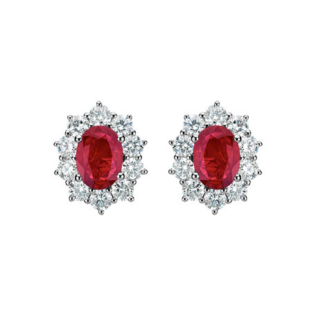 Diamond earrings with Ruby Princess