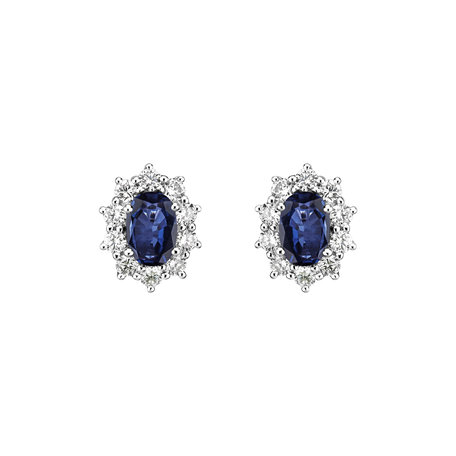 Diamond earrings with Sapphire Princess