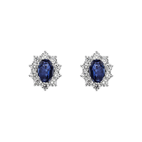 Diamond earrings with Sapphire Princess