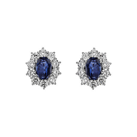 Diamond earrings with Sapphire Princess