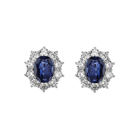 Diamond earrings with Sapphire Princess