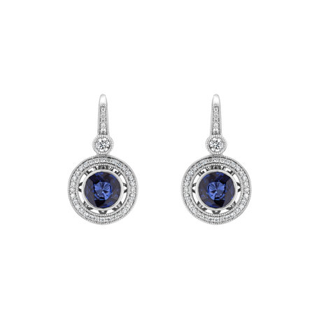 Diamond earrings with Sapphire Monarch Love