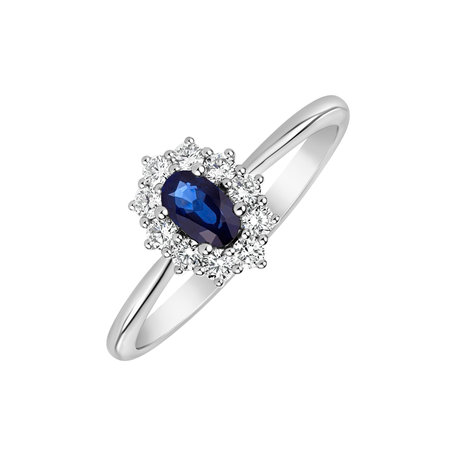 Diamond ring with Sapphire Princess Joy