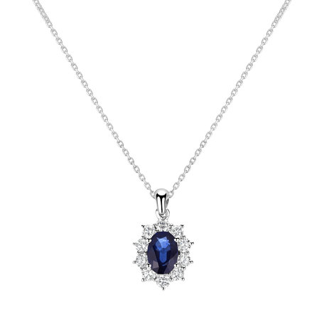 Diamond pendant with Sapphire Goddess Elegance