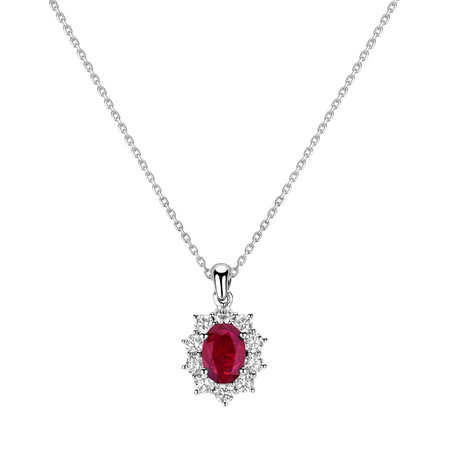 Diamond pendant with Ruby Goddess Elegance