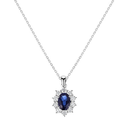 Diamond pendant with Sapphire Princess