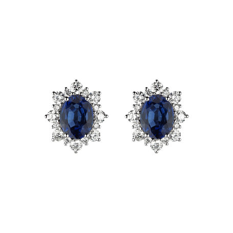 Diamond earrings with Sapphire Mary Magdalene