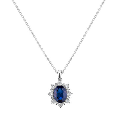 Diamond pendant with Sapphire Royal Aurora