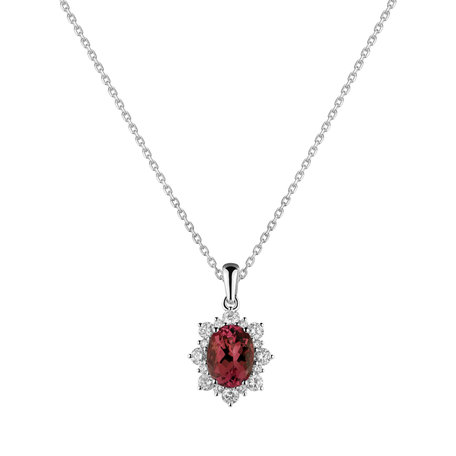 Diamond pendant with Ruby Royal Aurora