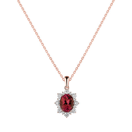 Diamond pendant with Ruby Royal Aurora