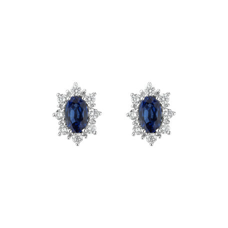 Diamond earrings with Sapphire Mary Magdalene