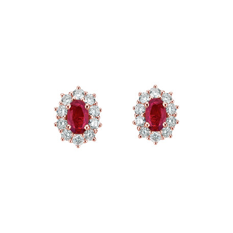 Diamond earrings with Ruby Princess