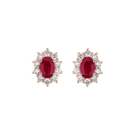 Diamond earrings with Ruby Princess