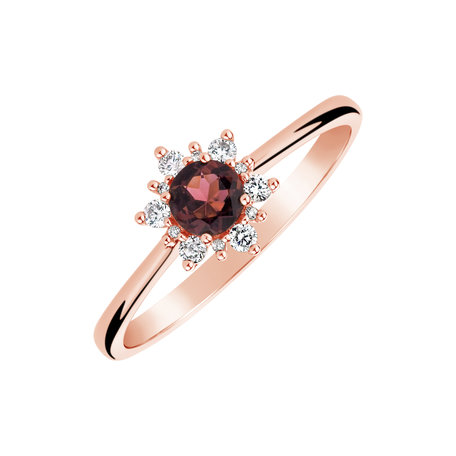 Diamond ring with Tourmaline Purple Gem Fairytale