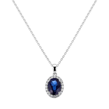 Diamond pendant with Sapphire Princess