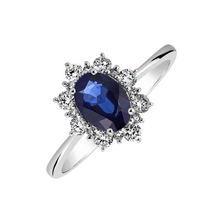 Diamond ring with Sapphire Trixie Princess