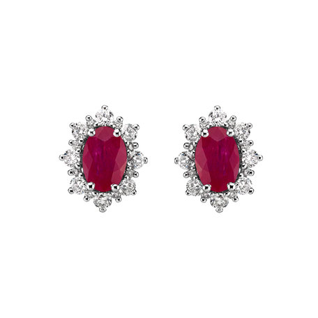 Diamond earrings with Ruby Mary Magdalene